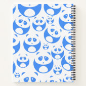 Kawaii Panda Baby Blue en WhitePattern Notitieboek (Achterkant)