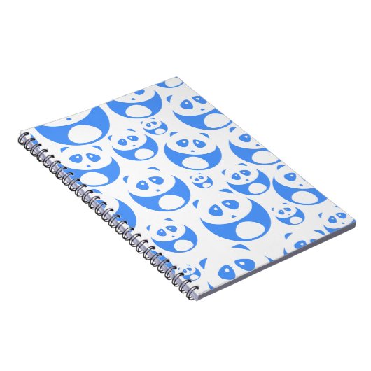 Kawaii Panda Baby Blue en WhitePattern Notitieboek (Rechterzijde)