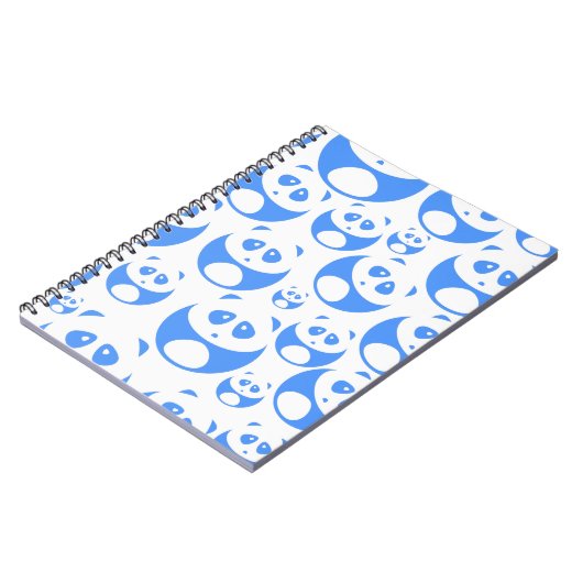 Kawaii Panda Baby Blue en WhitePattern Notitieboek (Linkerzijde)