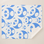 Kawaii Panda Baby Blue en WhitePattern Sherpa Deken (Voorkant (horizontaal))