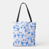 Kawaii Panda Baby Blue en WhitePattern Tote Bag (Achterkant)