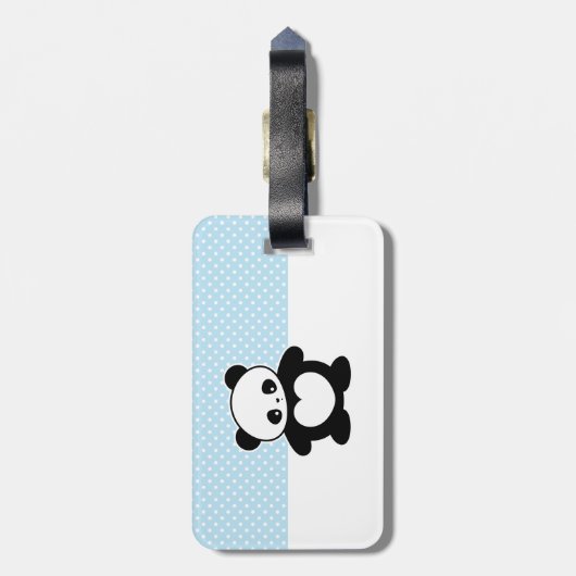 Kawaii panda bagagelabel (Achterkant verticaal)