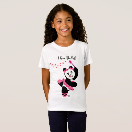Kawaii Panda Ballet Dancer Overweging T-shirt (Voorkant volledig)