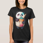 Kawaii Panda Bear Slushie Cold Sweet Treat Art T-shirt (Voorkant)