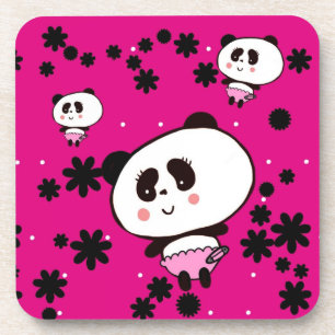 Kawaii Panda Beer Baby Girly Doodles by LeahG Drankjes Onderzetter