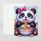 Kawaii Panda Beer Eten Ramen Briefkaart (Voorkant / Achterkant)