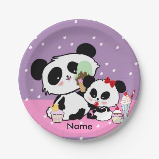 Kawaii Panda Beer Funny Cute Named Gifts Papieren Bordje (Voorkant)