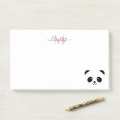 Kawaii panda beer gepersonaliseerd monogram na het post-it® notes (Op bureau)