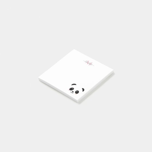 Kawaii panda beer gepersonaliseerd monogram post-it® notes (Schuin)