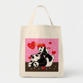 Kawaii Panda Beer Grappige Cute Naam Geschenken Tote Bag