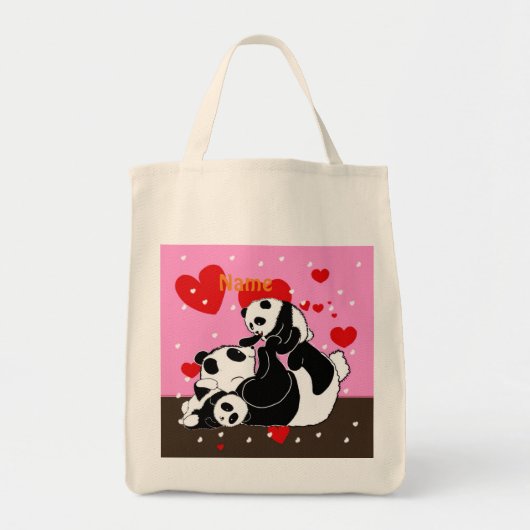 Kawaii Panda Beer Grappige Cute Naam Geschenken Tote Bag (Voorkant)