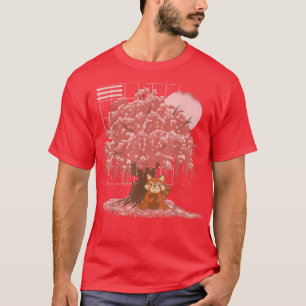 Kawaii Panda Beer Japanse Cherry Blossom Tree Sak T-shirt