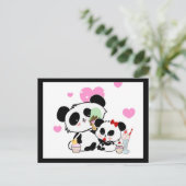 Kawaii Panda Beer Moppige Cadeaus met Namen Briefkaart (Staand voorkant)