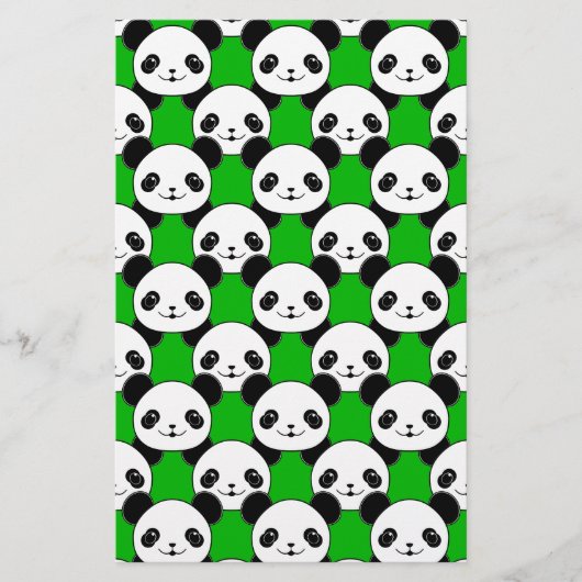 Kawaii Panda Beer Pattern Briefpapier (Voorkant)
