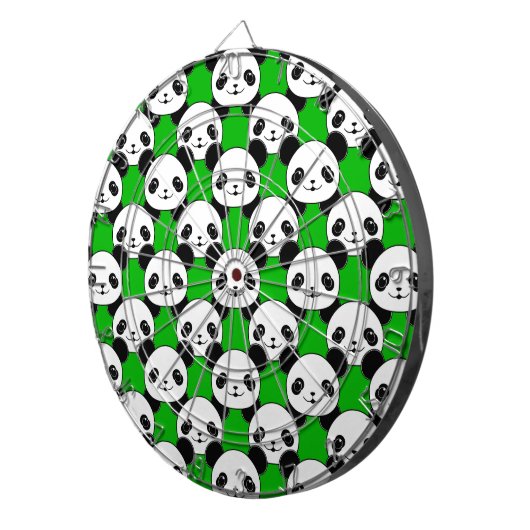 Kawaii Panda Beer Pattern Dartbord (Voorkant Rechts)