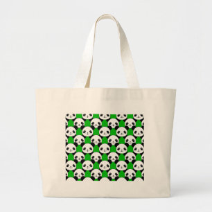 Kawaii Panda Beer Pattern Grote Tote Bag