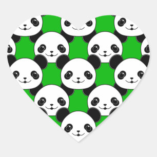 Kawaii Panda Beer Pattern Hart Sticker