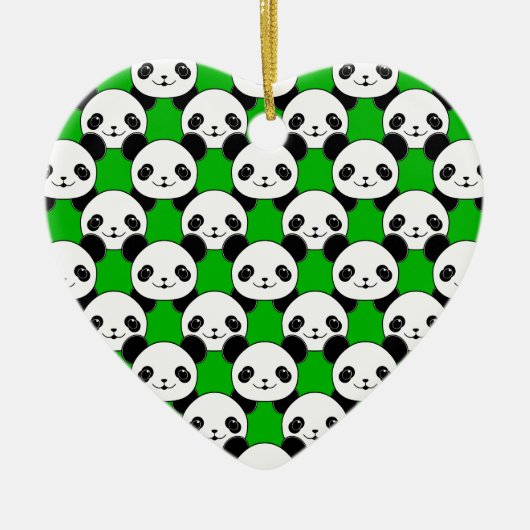 Kawaii Panda Beer Pattern Keramisch Ornament (Voorkant)
