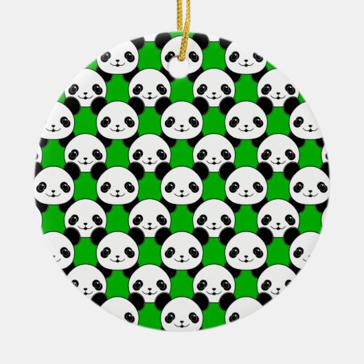 Kawaii Panda Beer Pattern Keramisch Ornament (Voorkant)