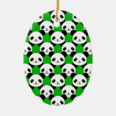 Kawaii Panda Beer Pattern Keramisch Ornament (Voorkant)