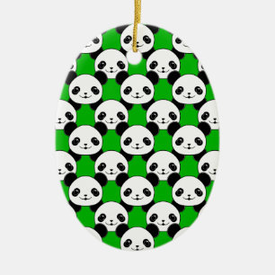 Kawaii Panda Beer Pattern Keramisch Ornament