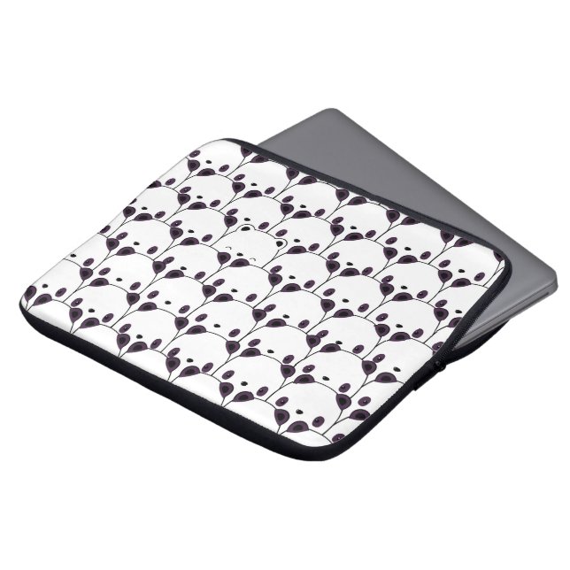 Kawaii Panda Beer Pattern Laptop Sleeve (Voorkant top)