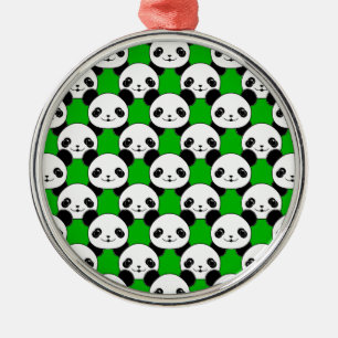 Kawaii Panda Beer Pattern Metalen Ornament