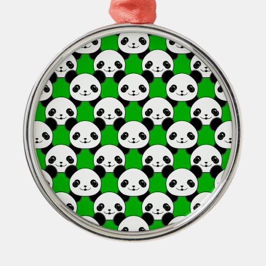 Kawaii Panda Beer Pattern Metalen Ornament (Voorkant)