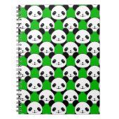 Kawaii Panda Beer Pattern Notitieboek (Voorkant)