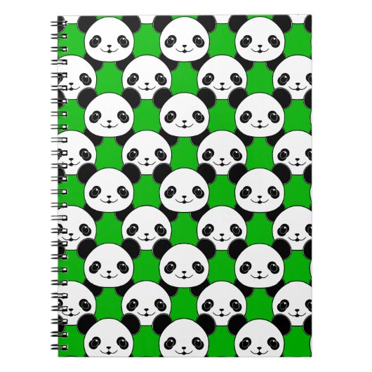 Kawaii Panda Beer Pattern Notitieboek (Voorkant)