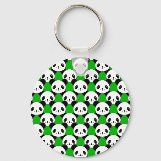 Kawaii Panda Beer Pattern Sleutelhanger (Voorkant)
