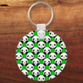Kawaii Panda Beer Pattern Sleutelhanger (Voorkant)