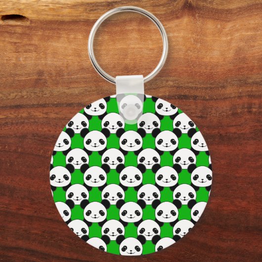 Kawaii Panda Beer Pattern Sleutelhanger (Voorkant)