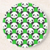Kawaii Panda Beer Pattern Zandsteen Onderzetter (Voorkant)