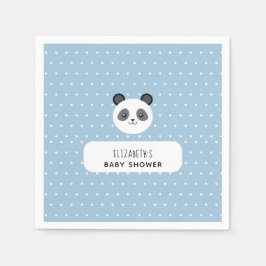 Kawaii Panda Blue boy baby shower polka stippen Servet