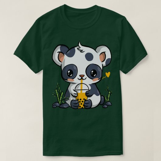 Kawaii Panda Boba Bubble Tea Drinker Anime Gift Gi T-shirt (Design voorkant)