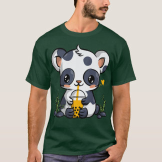 Kawaii Panda Boba Bubble Tea Drinker Anime Gift Gi T-shirt
