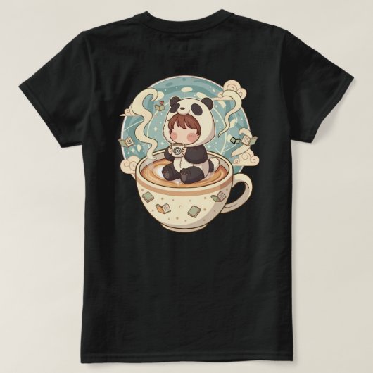 Kawaii Panda Brew Women's Cotton Tee T-shirt (Design achterkant)