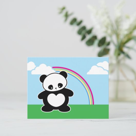 Kawaii panda briefkaart (Staand voorkant)