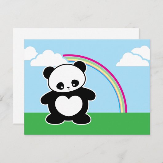 Kawaii panda briefkaart (Voorkant / Achterkant)