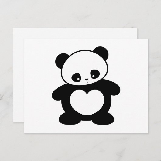 Kawaii panda briefkaart (Voorkant / Achterkant)