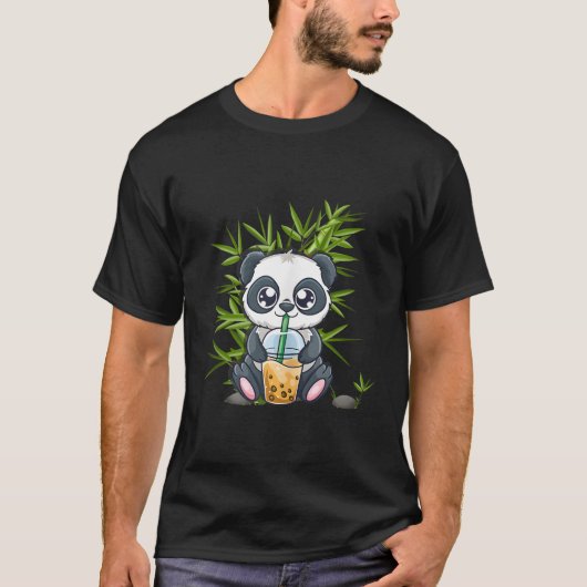 Kawaii Panda Bubble Boba Tea Otaku Japanse anime T-shirt (Voorkant)