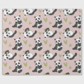 Kawaii Panda Cartoon Animal Pattern Cute Summer Cadeaupapier (Vlak)
