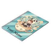 Kawaii Panda Coffee Studie Spiraal Notebook Notitieboek (Linkerzijde)