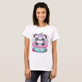 Kawaii Panda Cupcake Graphic T-shirt (Voorkant volledig)