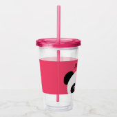 Kawaii Panda Cute Kinder roze gepersonaliseerd Acryl Drinkbeker (Rechts)