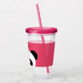 Kawaii Panda Cute Kinder roze gepersonaliseerd Acryl Drinkbeker (Links)