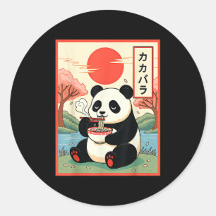 Kawaii Panda die Ramen Anime Noedels Japan eet P Ronde Sticker