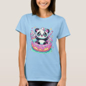 Kawaii Panda Donut Schattigee pasteldessert esthet T-shirt (Voorkant)