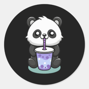 Kawaii Panda Drink Boba Tea Anime Ronde Sticker